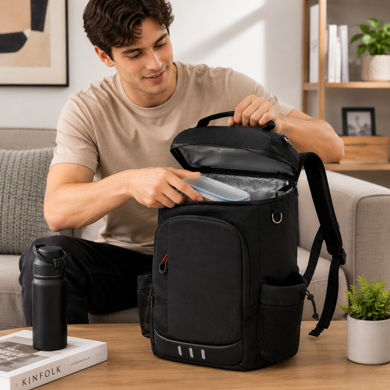 FRESHPACK – Robuster Kühlrucksack mit Flaschenöffner für Ausflüge und Camping