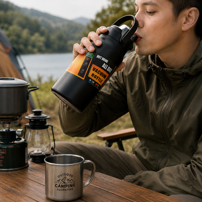 PURECHILL – Premium-Thermosflasche mit Strohhalm für Büro, Sport und Reisen