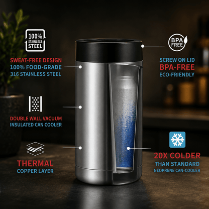 ICEKEEP – Stainless steel can holder for perfect drink cooling on the go