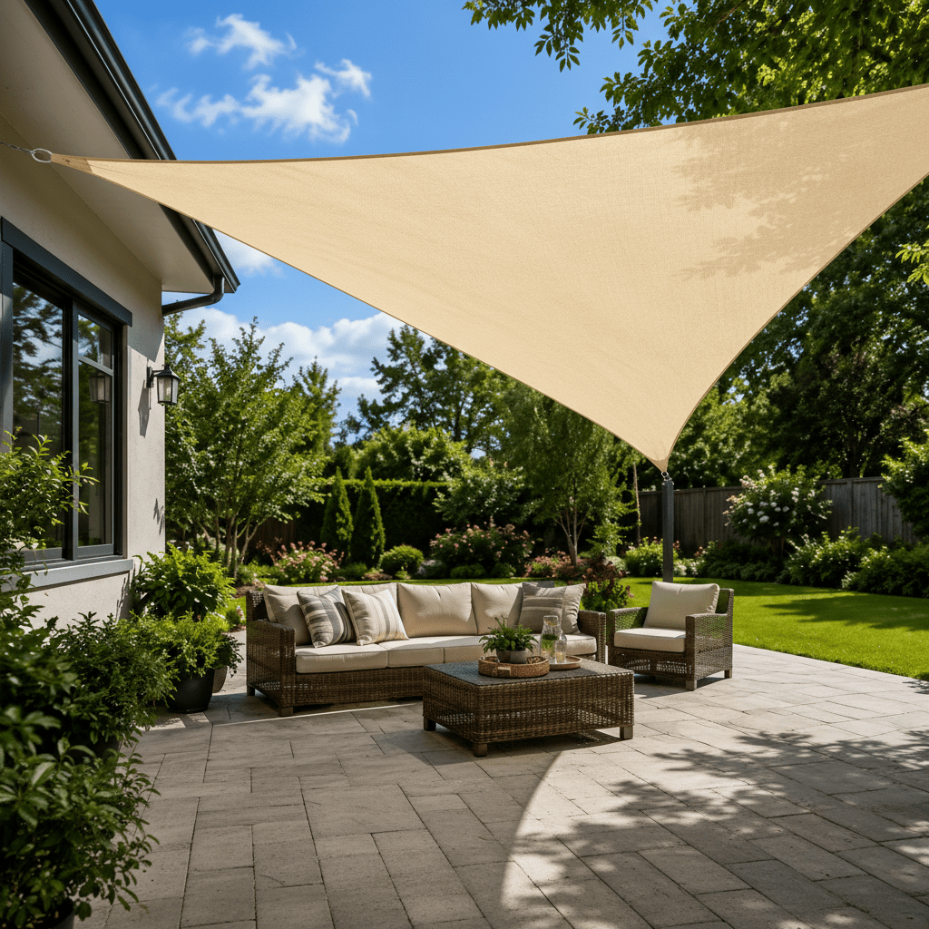 SUNNEST – Dreieckiges Sonnensegel für Garten und Hof