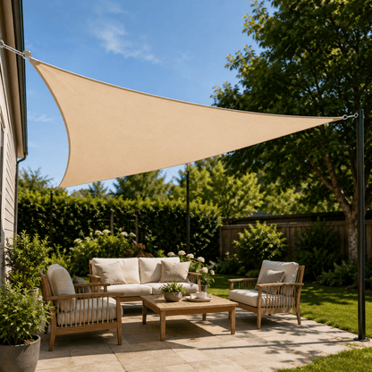 SUNNEST – Dreieckiges Sonnensegel für Garten und Hof