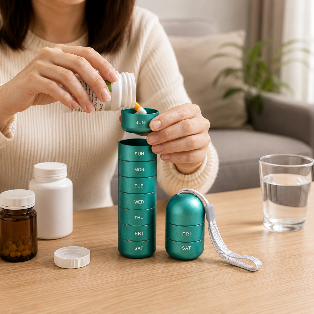 MEDICARRY – Boîte à pilules portable 7 jours pour le quotidien et les voyages