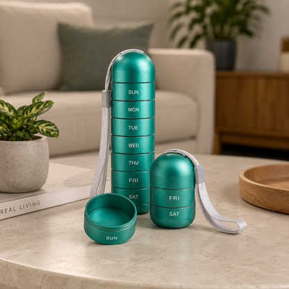 MEDICARRY – Boîte à pilules portable 7 jours pour le quotidien et les voyages