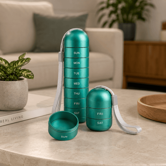 MEDICARRY – Portable 7-Day Pill Organizer for Everyday Use and Travel