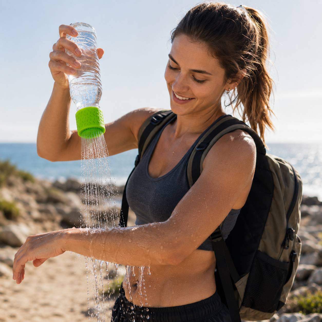 SHOWERGO – Beccuccio per bottiglia per una doccia rinfrescante in viaggio