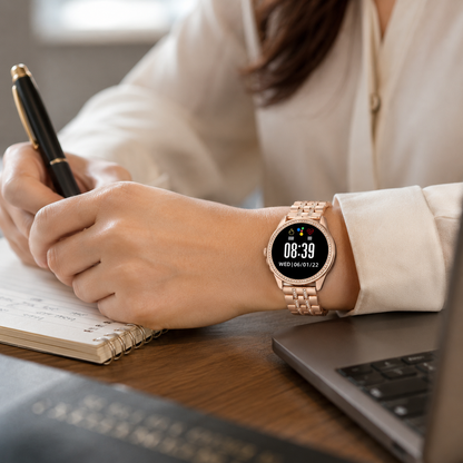 ROSETECH – Smartwatch mit Brillantem HD-Display und Metallarmband