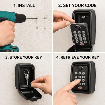 KEYFORT – Coffre-fort à clés extérieur pour un rangement sécurisé et résistant aux intempéries des clés