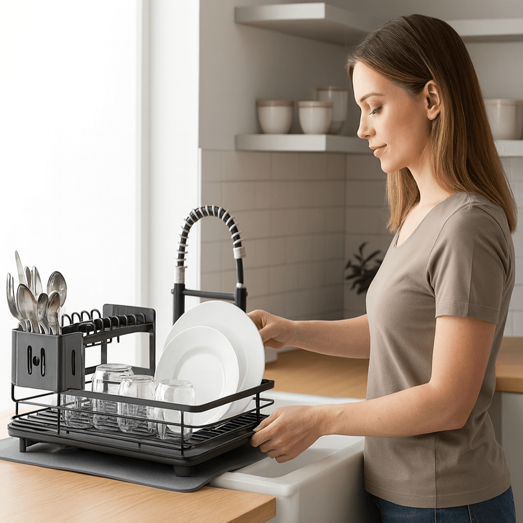 KITCHENFORM – Faltbares Abtropfgestell aus Edelstahl, platzsparendes Design für moderne Küchen