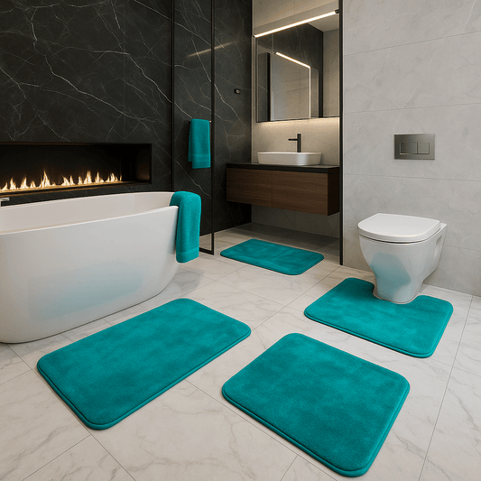 SoftStep Luxe – Tapis de bain en mousse à mémoire de forme, ensemble de 3 pièces
