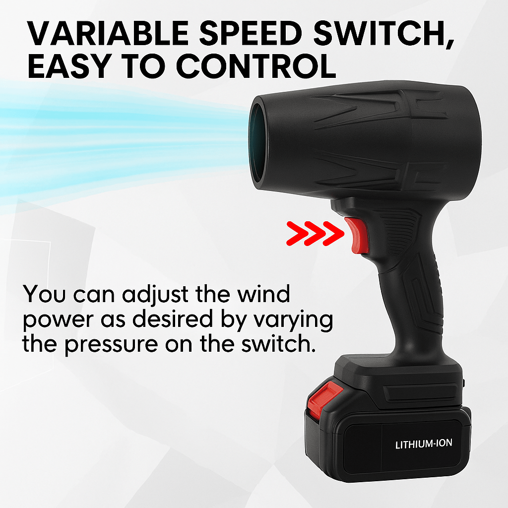 SWIFTFLOW – Leistungsstarkes Handgebläse mit Turbotechnik & variablem Luftstrom für effiziente Reinigung