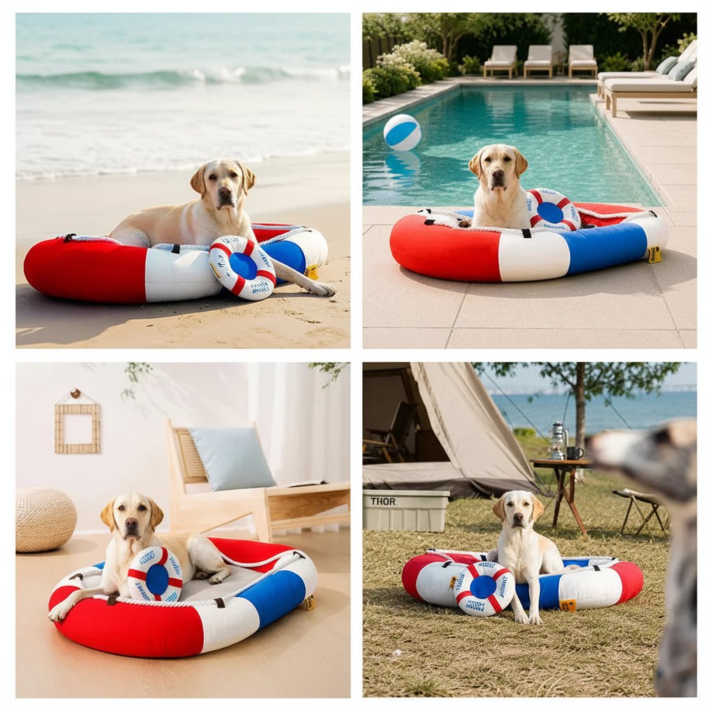 Chill Raft - Bootförmiges Haustierbett mit Kühlendem Komfort und Rutschfester Unterseite 8