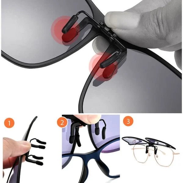 Clip-on-Klappsonnenbrille Herren mit Polarisierenden Gläsern & UV-Schutz 5