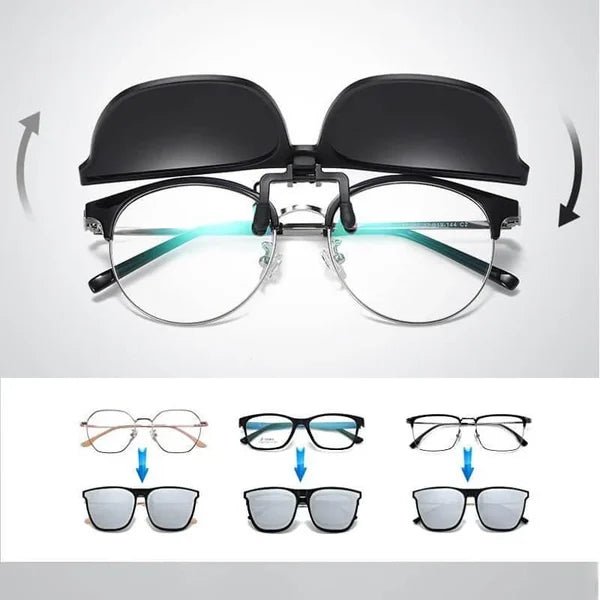 Clip-on-Klappsonnenbrille Herren mit Polarisierenden Gläsern & UV-Schutz 7