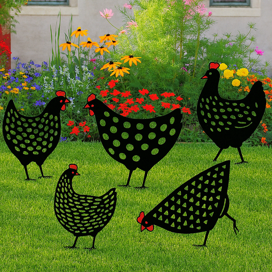 Cluckura – Wetterfeste Hühnerstatue aus Metall für Garten und Terrasse 0