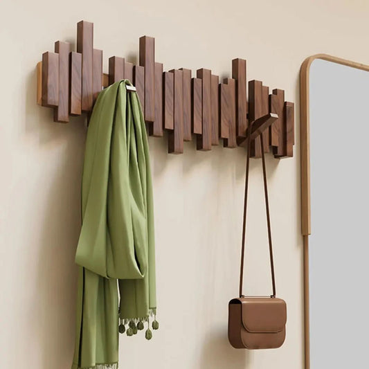 Gancio a muro per pianoforte - Appendiabiti da parete in legno con design a pianoforte per corridoi, camere da letto e uffici.