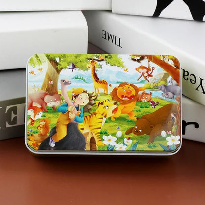 PUZZLIFY – Rompecabezas de madera colorido de 60 piezas para niños con motivos de animales y vehículos | Regalo de Navidad perfecto