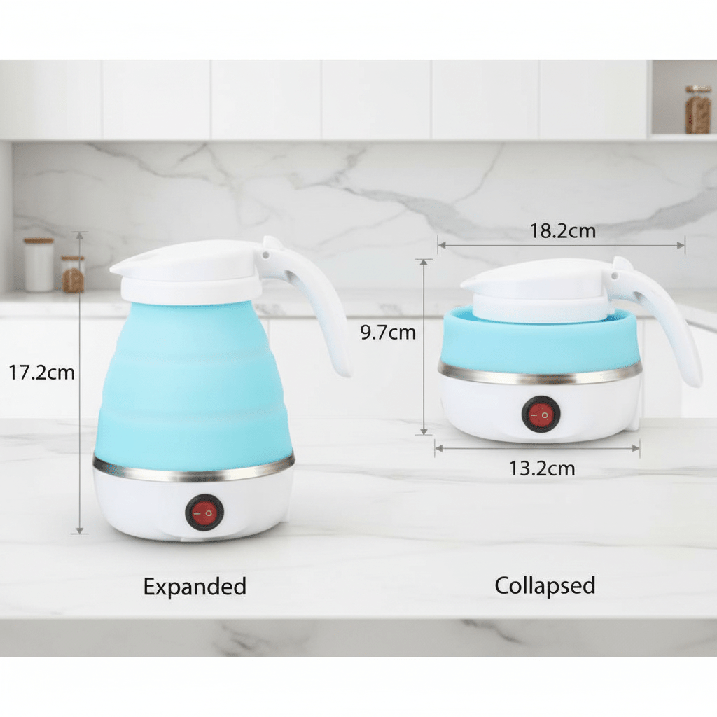 FLEXBOIL – Bollitore elettrico portatile 0,6 L con custodia pieghevole compatta