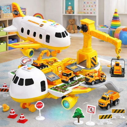 RUNWAYHERO – Set de aventura de vuelo con avión y vehículos de servicio