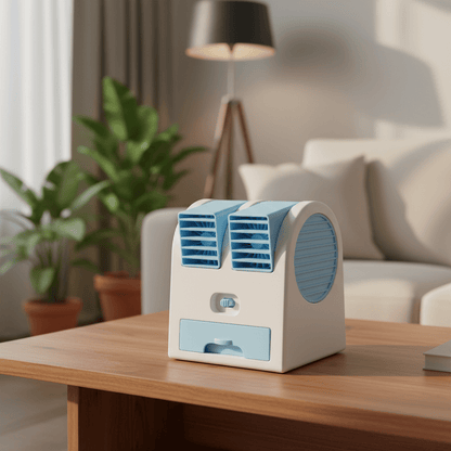 COOLBREEZE – Mini raffreddatore d'aria USB con funzionamento silenzioso e doppia uscita d'aria