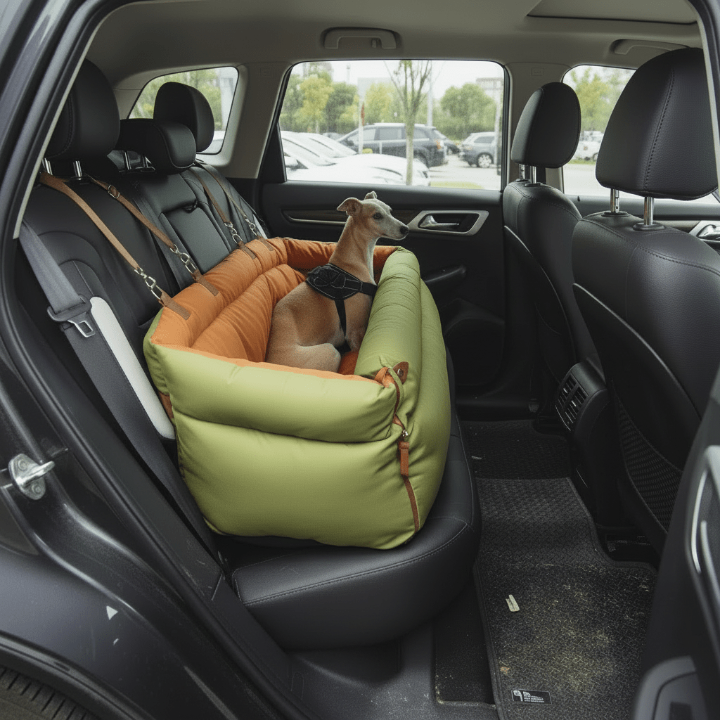 SEATPAW ELITE – Grande letto da auto per cani in ecopelle con finitura elegante e supporto antiscivolo