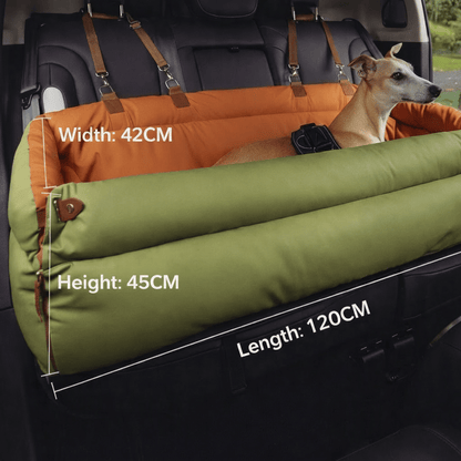 SEATPAW ELITE – Grande letto da auto per cani in ecopelle con finitura elegante e supporto antiscivolo