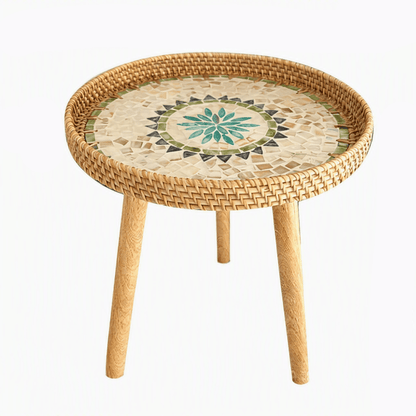 RATTORA – Handmade Rattan Table in Scandinavian Design Made of Wood