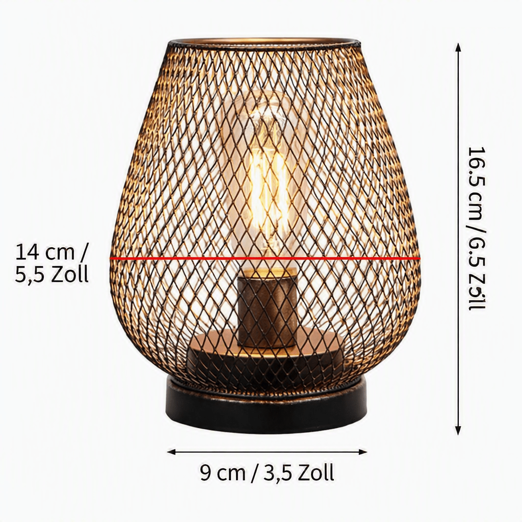 LUMICOVE – Kabellose Metall-Tischlampe mit warmem LED-Edisonlicht für gemütliche Räume