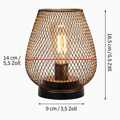 LUMICOVE – Kabellose Metall-Tischlampe mit warmem LED-Edisonlicht für gemütliche Räume