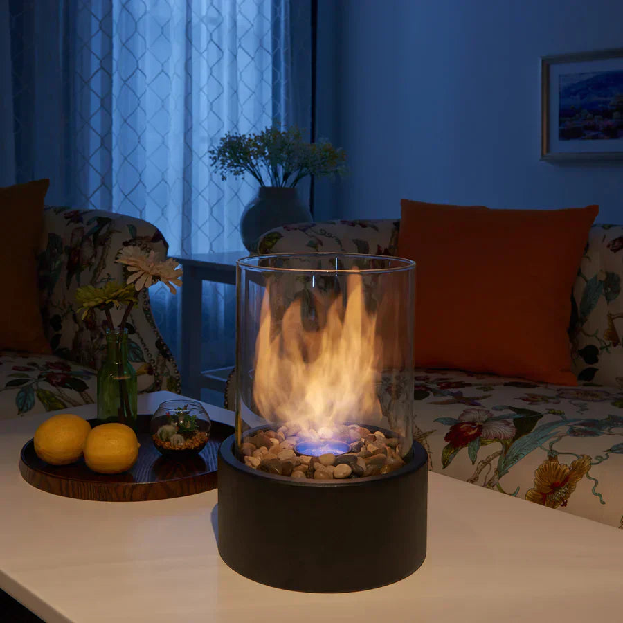 CosyFlame – Chimenea de mesa moderna con llamas reales y combustión sin humo con bioetanol