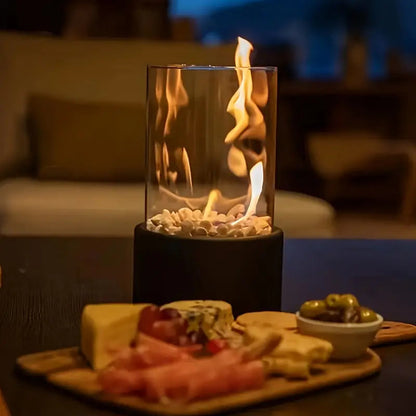 CosyFlame – Chimenea de mesa moderna con llamas reales y combustión sin humo con bioetanol