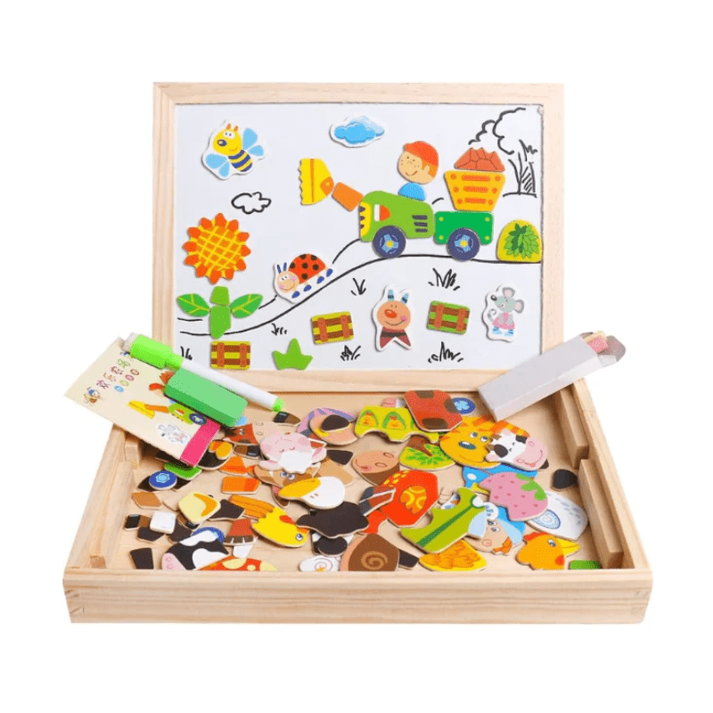 ARTIBLOX – 2-in-1 Montessori Drawing Board with Magnetic Board & Chalkboard for Children