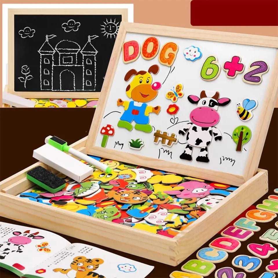 ARTIBLOX – 2-in-1 Montessori Drawing Board with Magnetic Board & Chalkboard for Children