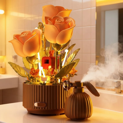 BLOOMA – Set de 255 piezas de bloques para ramo de rosas para niños creativos