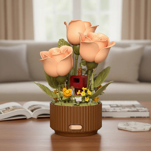 BLOOMA – Set de 255 piezas de bloques para ramo de rosas para niños creativos