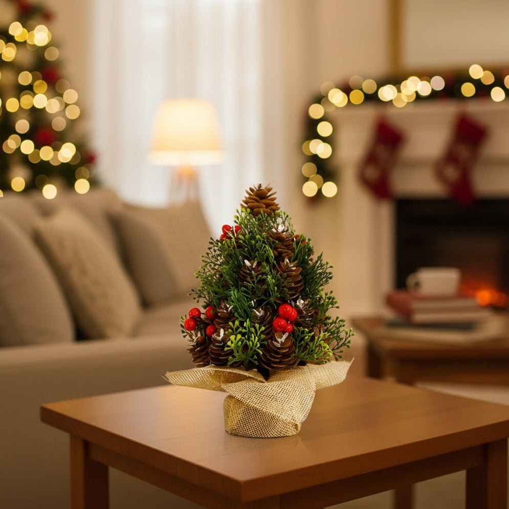 DECOFIR – Realistisches Weihnachts-Desktop-Display mit stabilem Standfuß 0