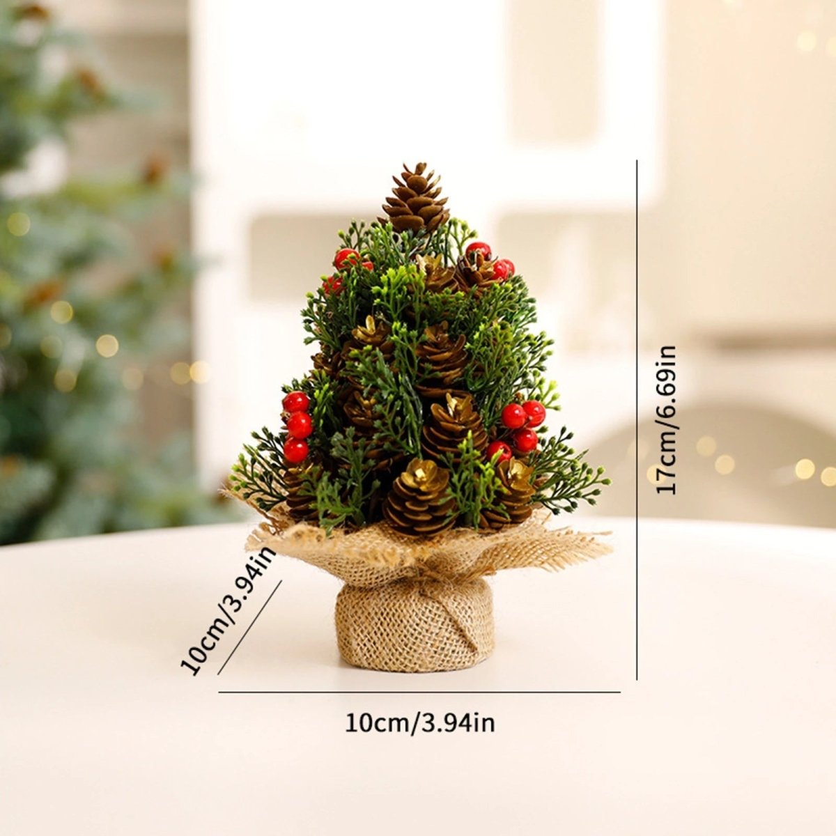 DECOFIR – Realistisches Weihnachts-Desktop-Display mit stabilem Standfuß 5