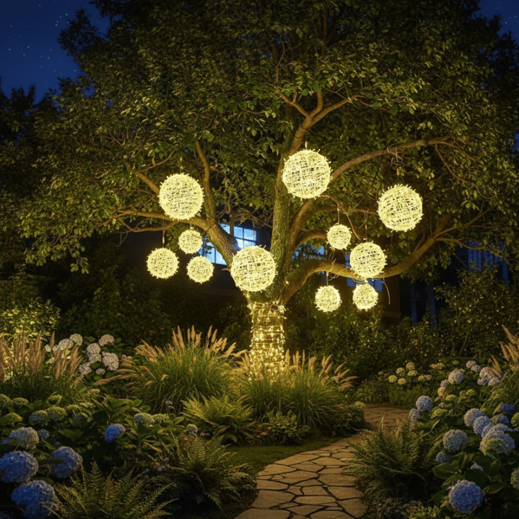 DECOSPHERA – LED-Lichtkugel – Wasserdichte Außenbeleuchtung für stimmungsvolles Ambiente und Dekoration 3