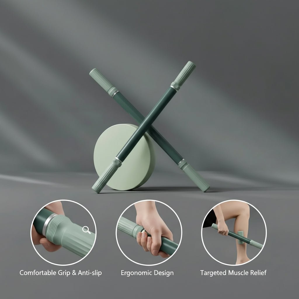 DEEPZEN – Premium Yoga Stick Muskelmassagerolle für Tiefengewebsmassage 1