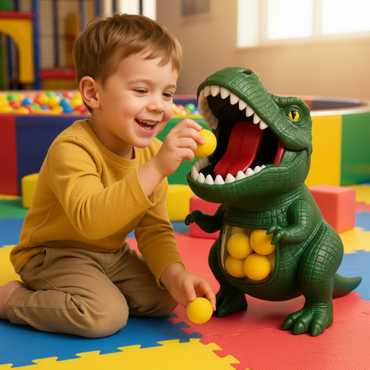 DINO SHOOTER – Dinosaurier-Schießspiel für Kinder mit weichen Schaumstoffbällen und Zielscheibe 5