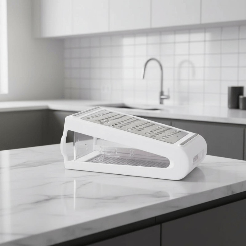 DOPPELREIBE – Zweiseitige Käsereibe aus Edelstahl mit rutschfester Unterseite 0