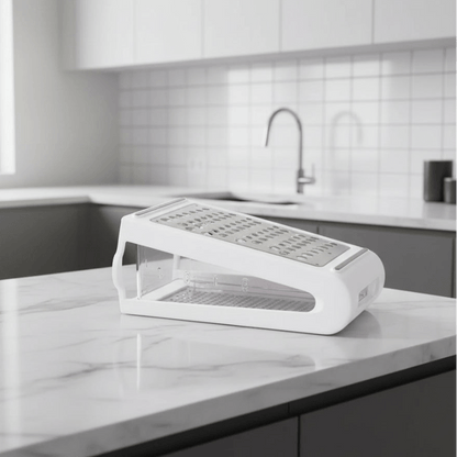 DOPPELREIBE – Zweiseitige Käsereibe aus Edelstahl mit rutschfester Unterseite 0