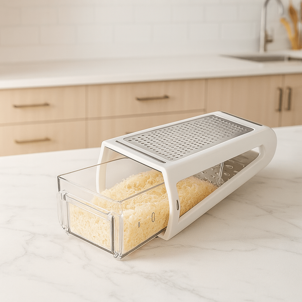 DOPPELREIBE – Zweiseitige Käsereibe aus Edelstahl mit rutschfester Unterseite 1