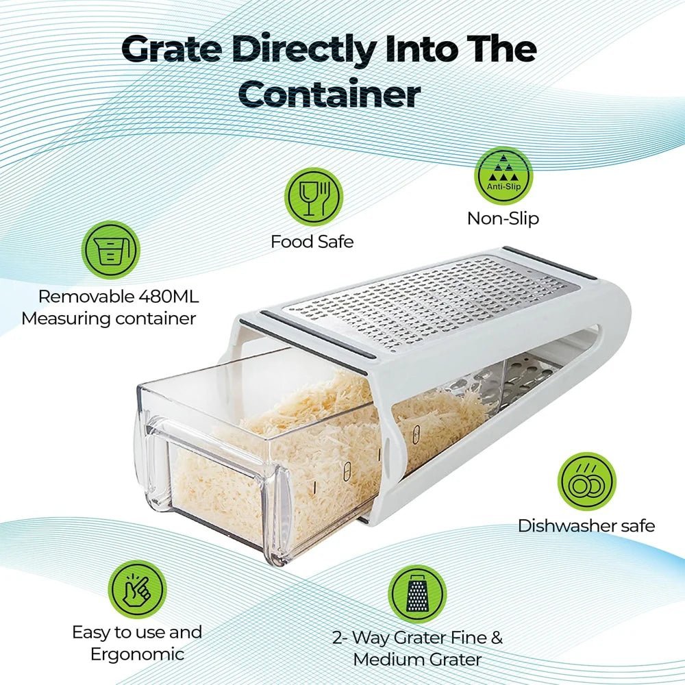 DOPPELREIBE – Zweiseitige Käsereibe aus Edelstahl mit rutschfester Unterseite 4