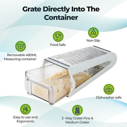 DOPPELREIBE – Zweiseitige Käsereibe aus Edelstahl mit rutschfester Unterseite 4