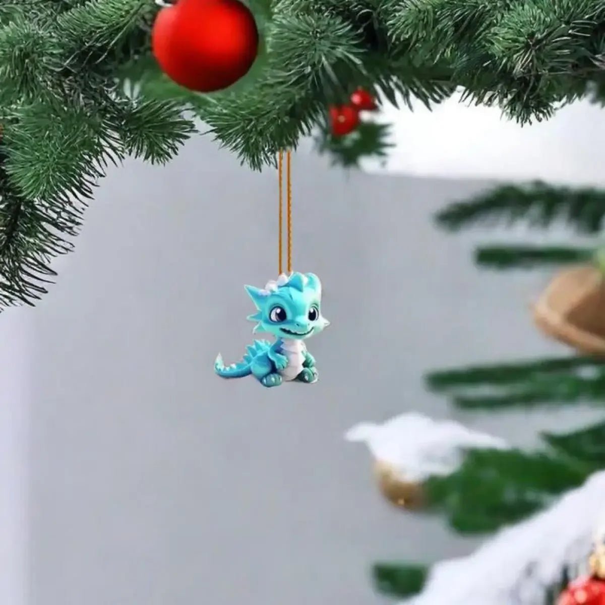 DRAGONTIME – 24-teiliger 2D-Weihnachts-Drachen-Adventskalender mit Acryl-Ornamenten 3