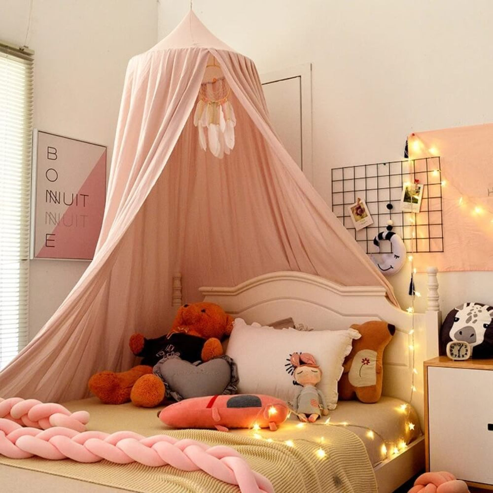 DREAMNEST – Hängender Betthimmel für Kinder mit weichem Stoffdesign 0