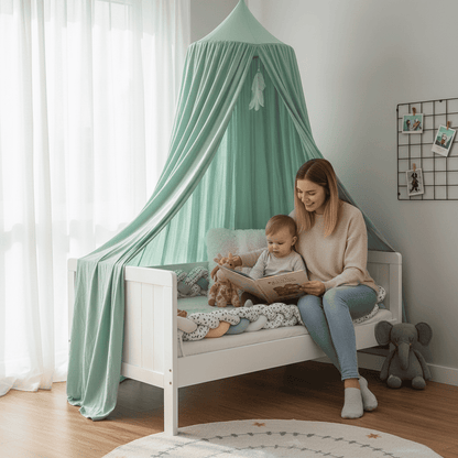 DREAMNEST – Hängender Betthimmel für Kinder mit weichem Stoffdesign 2