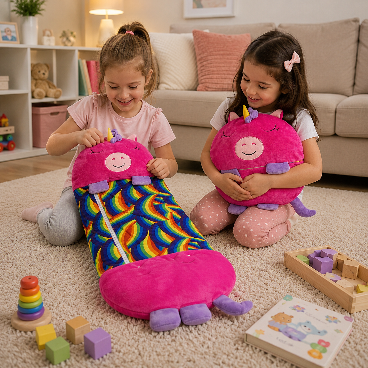 DREAMPAL – Peluche 2 en 1 con saco de dormir cómodo