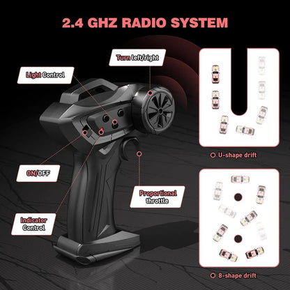 DRIFTLUX – 1:20 Hochgeschwindigkeits-4WD-RC-Driftwagen mit LED-Beleuchtung 6