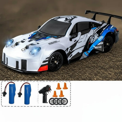 DRIFTRAX – 1:24 Hochgeschwindigkeits-4WD-RC-Driftwagen mit LED-Beleuchtung und Doppelreifen 13